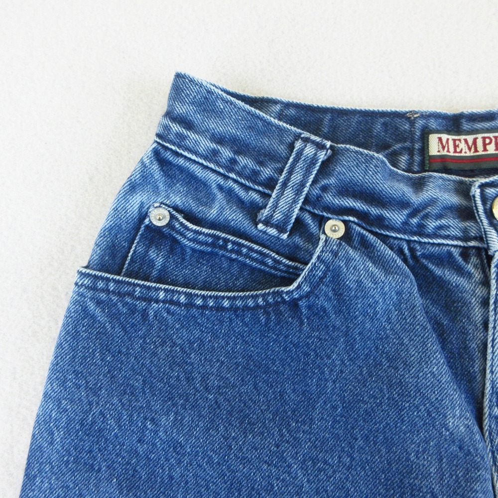 Memphis Jeans Womens 7/8 VTG Blue High Waisted Mom Jeans Tapered Leg 100% Cotton - Picture 3 of 12